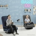 thumbnail image 2 of Songqin Swivel Gaming Chair 360 Degree Multipurpose Floor Chair Rocker for TV, Reading, Playing Video Games w/Lumbar Support, Armrest Handles, Adjustable Foldable Backrest - Navy, 2 of 16