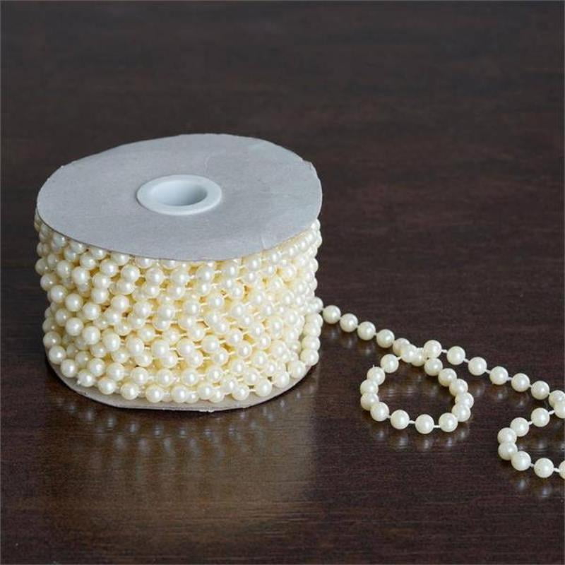100 Champagne Acrylic Faux Pearl Rondelle Spacer Beads With Large 5mm Hole