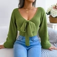 thumbnail image 2 of Vedolay Women Sweater Womens 2023 Long Sleeve Neck Oversized Pullover Knit Sweater,Green S, 2 of 5