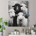 thumbnail image 4 of UXIEQU Black White Sheep Oil Canvas Art 15.75x11.81 Inches, 4 of 8