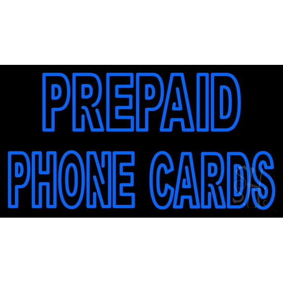 Prepaid Phone Cards LED Neon Sign 13 x 24 - inches, Clear Edge Cut Acrylic Backing, with Dimmer - Bright and Premium built indoor LED Neon Sign for Computer & Electronics store decor.