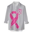 thumbnail image 1 of Camisa de manga larga para hombre, blusa con cuello vuelto, botones informales, camisa de cobertura con estampado de cinta de color para el día de la lactancia Odeerbi ODB-2, 1 of 4