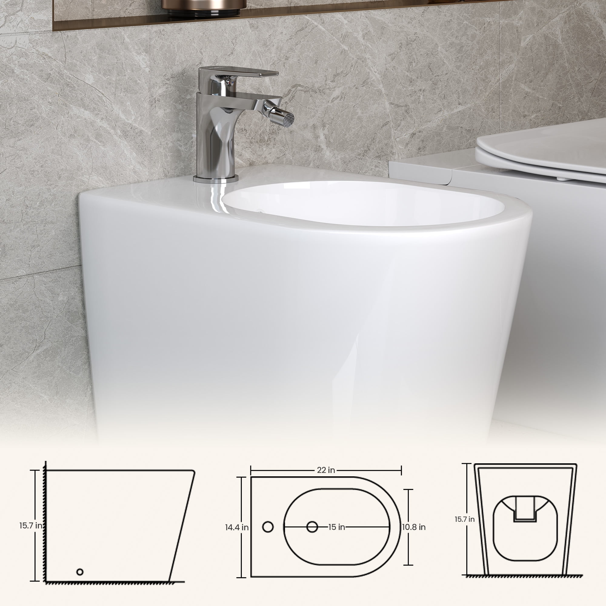 Handheld Bidet Sprayer for Toilet, Hot & Cold Water Control, Stainless Steel Nozzle, Easy Install Bathroom Bidet
