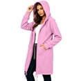 thumbnail image 6 of NTACZA Women Sweatshirt Drawstring Zip Up Long Sweatshirt Hoodies Long Sleeve Comfort Coat with Pockets Outerwear Pink S, 6 of 8