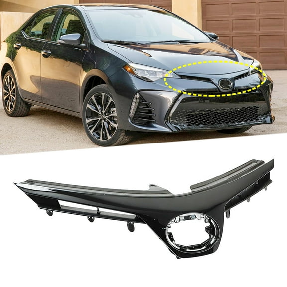 Front Upper Grille & Trim Fit for Toyota Corolla SE 2017-2018 Grill