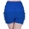 thumbnail image 1 of Pantalones cortos de encaje liso estilo Lolita para mujer: pantalones bombachos con volantes multicapa y cintura elástica, para uso diario/lencería., 1 of 5