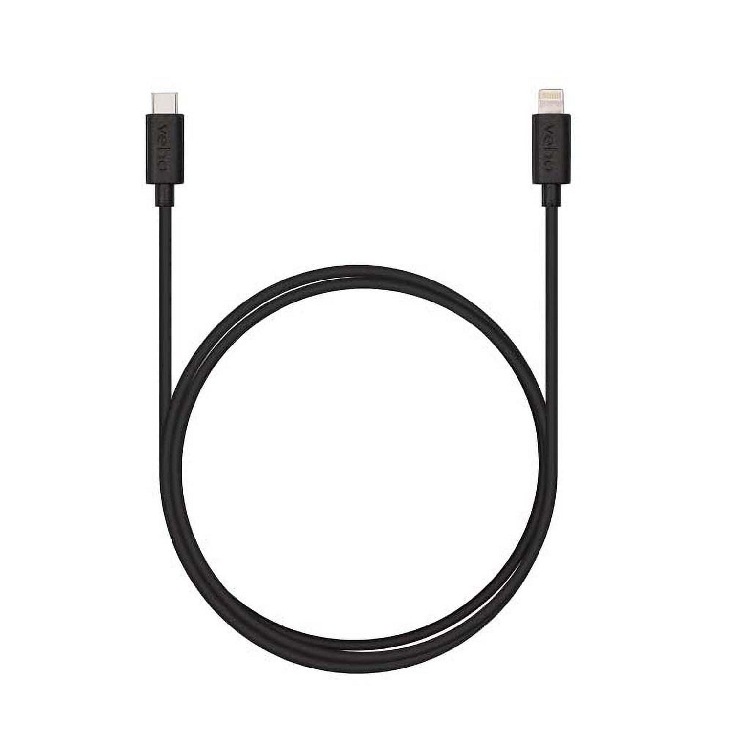 Câble de charge et de synchronisation Veho Pebble USB-C vers Lightning 1 m/3.3 pi - Noir