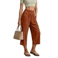 thumbnail image 5 of BUIGTTKLOP Capri Pants for Women High Waisted Comfy Capris Wide Leg Palazzo Lounge Cropped Pants with Pockets, 5 of 6