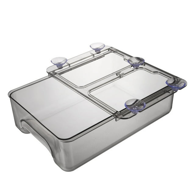 Fiudx Organizador de Refrigerador con Cesta Extraíble, Plástico Sin Bpa, Diseño Compacto Bajo El Estante, Práctico Almacenamiento de Alimentos, Organizador para El Refrigerador, Tamaño 23,5 X 17 X 7