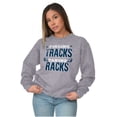 thumbnail image 4 of Finding Tracks Taking Racks Hunting Unisex Plus Fleece Graphic Sweatshirt Brisco Brands 3X, 4 of 5