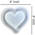 thumbnail image 3 of Heart Outline Hollow Empty Center Ring Freshie Silicone Mold 4 x 4 x 1 inches for Scented Aroma Beads Car Candle, Heat Resistant to 450 F Bake Oven Safe Valentines Day Love, 3 of 5