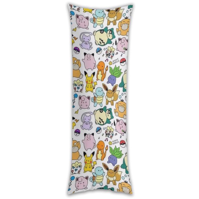 Funda de almohada Pokémon, funda de almohada larga de cuerpo entero, almohada de compañero de juegos para niños, cojín de sofá, muebles para el hogar, decoraciones de cama de 20" x 54"