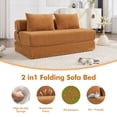 thumbnail image 4 of Aukfa Full Size Folding Sofa Bed, Loveseat Sleeper, Corduroy Convertible Floor Couch Mattress for Living Room, Dorm, Guest Room, Yellow, 4 of 8