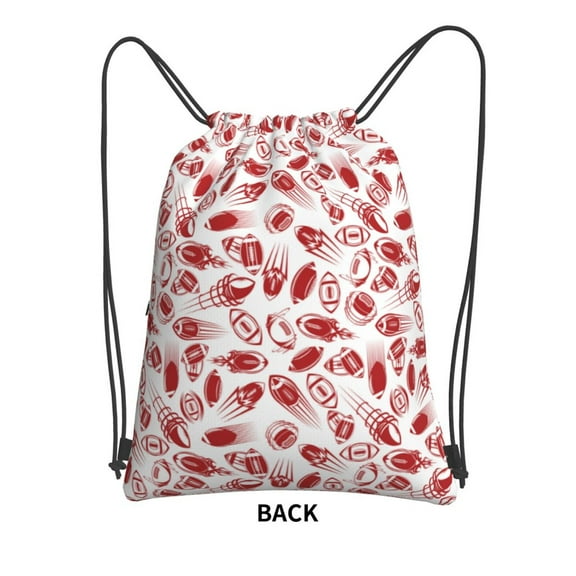 Sigee Red Football for Drawstring Zipper Backpack ,Waterproof, Durable, Lightweight Gym Bag for Sports