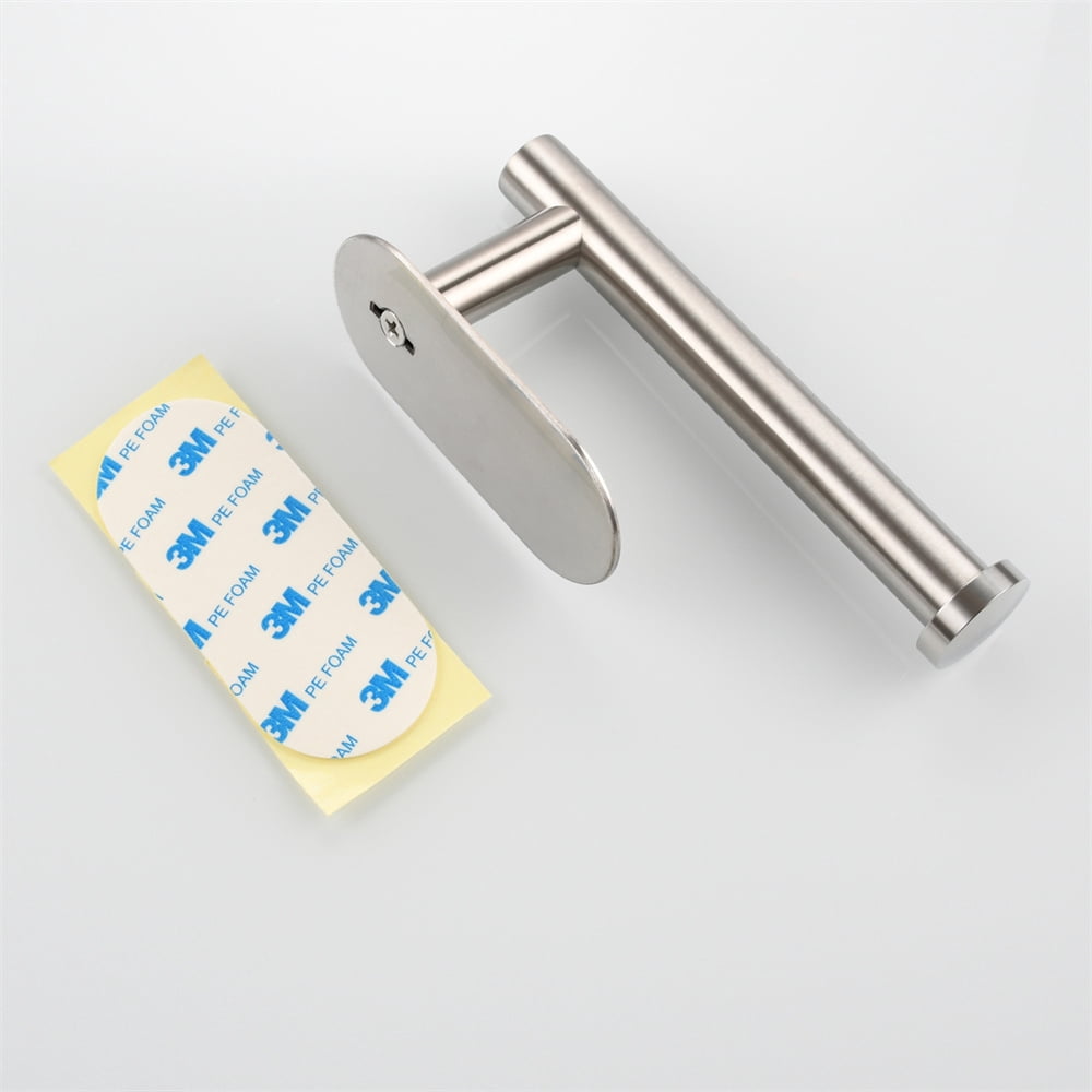 Tcbosik Toilet Paper Holder, Adhensive Tissue Paper Roll Holder, Toilet Tissue Holder for Bathroom Washroom Kitchen RV Camper, Brushed Nickel