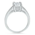 thumbnail image 2 of 2.45 ct Emerald Cut Real Genuine Natural Diamond VS1-VS2 I-J 14K White Gold Promise Wedding Statement Engagement Designer Ring W/ Crystal side stones size 6.5, 2 of 7