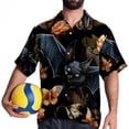 thumbnail image 4 of Bats Men's Short Sleeve Button Down Hawaiian Shirts for Summer Beach Casual Printed Style, 4 of 6