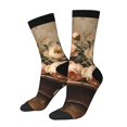 thumbnail image 1 of Fotbe Vintage Peonies Rustic Charm Calcetas Largas con Estampado para Hombre y Mujer – Calcetas de Compresión Transpirables y Elásticas, Viajar y Uso Diario Talla 5-11, 1 of 6