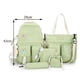 thumbnail image 3 of 5pcs/set Mujer Mochila Moda Casual Mochilas Escolares Lona para Vacaciones (Verde), 3 of 8