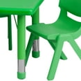 thumbnail image 6 of Flash Furniture Emmy 24''W x 48''L Rectangular Green Plastic Height Adjustable Activity Table Set with 4 Chairs, 6 of 6
