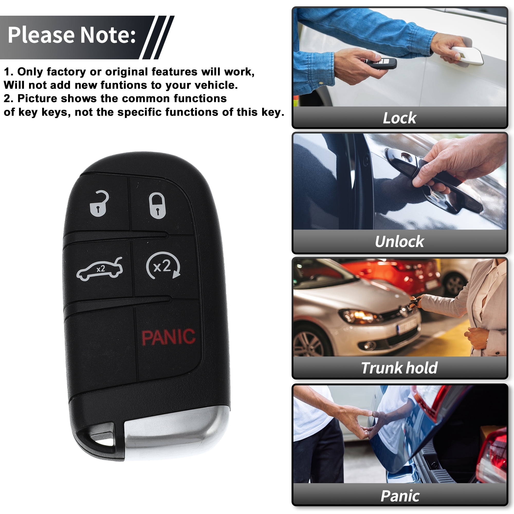 Unique Bargains 1 Set Key Programmer Tool Remote Key Fob for Dodge Charger for Chrysler 300 M3N-40821302 5 Button 433Mhz