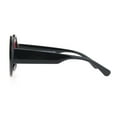 thumbnail image 3 of Womens Round Circle Mod Hippie Color Lens Plastic Wizard Sunglasses Black Red, 3 of 4