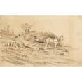 thumbnail image 3 of Cornelius Varley 14x11 Black Modern Framed Museum Art Print Titled - A Horse Pulling a Drag, 3 of 5