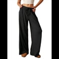 thumbnail image 1 of Pantalones Palazzo de Cintura Alta con Bolsillo y Pierna para Mujer, para Otoño e Invierno. Negro S, 1 of 9