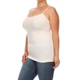 thumbnail image 3 of Women's Long Camisole Spaghetti Strap Seamless Tank Top, White, Plus Size, 3 of 6