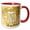Red/White, variant on 3drose, Image of Happy New Year in Gold Bubbles Words and Champagne, 15oz Two-tone Red Mug