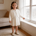 thumbnail image 3 of Hotiary 9M-7Y Toddler Girls Open Front Knit Cardigan Sweater Baby Kids Long Sleeve Bolero Shrug Dress Up Cropped Jacket Tops, 3 of 7