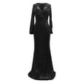 thumbnail image 5 of Prolriy Wedding Guest Dresses for Womens Fishtail Evening Dresses Embroidered Sleeveless V Neck Wedding Bridesmaid Long Dress Floor Length Gowns Party Dresses for Women 2024 Formal Dress Black L, 5 of 6