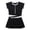 Black, variant on Gyujnb Sporty Short Sleeve One-Piece Swim Dress, Zipper Front Bathing Suit for Beach Pool (Big Girls),9-10 Years