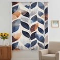 thumbnail image 3 of Navy Blue Burnt Orange Sheer Curtains 45 Inches Long, Botanical Palm Leaf Abstract Light Filering Curtains, Breathable Simi Curtain Privacy Drapes for Kitchen Bathroom Small Window Treatment, 3 of 9