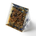 thumbnail image 3 of Evil Eye Orgonite Pyramid Resin Energy Generators Reiki Natural Lazuli Chips Inside for Home Office Desk Decoration 59.5x59.5x59mm, 3 of 3