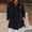 Black, variant on Fall Women's Blouse Casual Cotton 3/4 Sleeve Collared Tops for Women Loose Solid High Low Flowy Tops