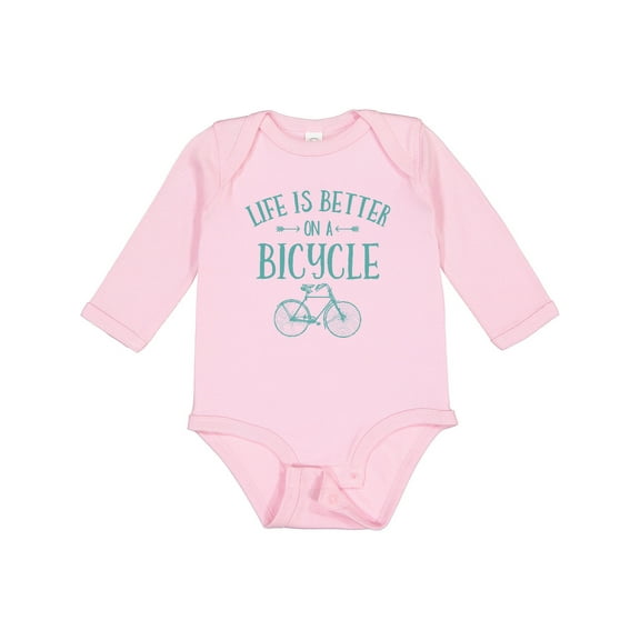 Inktastic Life's Better on a Bicycle Girls Long Sleeve Baby Bodysuit