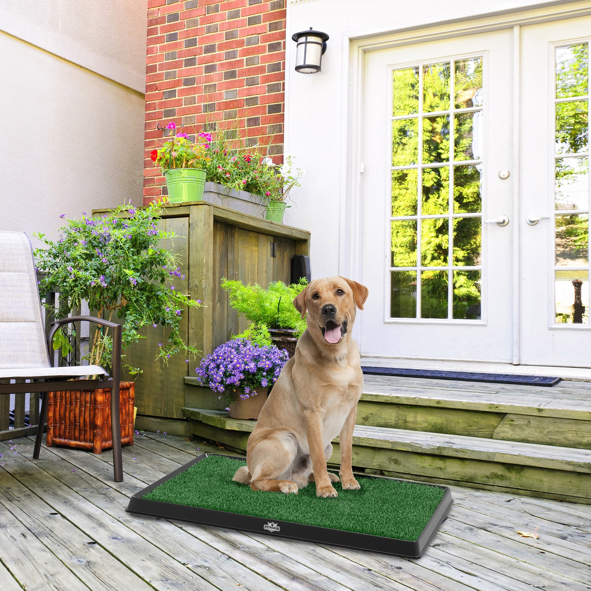 PETMAKER 20x25 Reusable 3-Layer Artificial Grass Puppy Pee Pad with Tray