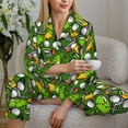 thumbnail image 6 of Xecao golf Sport club Print Women Pajamas Set Soft Sleepwear Pjs long Sleeve Button Down Nightwear with Long Pants-XX-Large, 6 of 7