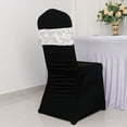 thumbnail image 5 of BalsaCircle 5 White Satin Rosettes Stretchable Spandex Chair Sashes Wedding Decorations, 5 of 8