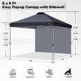 thumbnail image 2 of MASTERCANOPY 8 x 8ft Pop-up Canopy Tent with 1 Sidewall, Black, 2 of 7