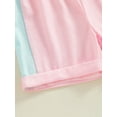 thumbnail image 6 of Bslissey Toddler Little Girls Summer 2Pcs Outfits Contrast Color Short Sleeve T-shirt Tops + Elastic Waist Shorts 12M 18M 24M 3T 4T 5T Kids Casual Short Pants Sets, 6 of 9