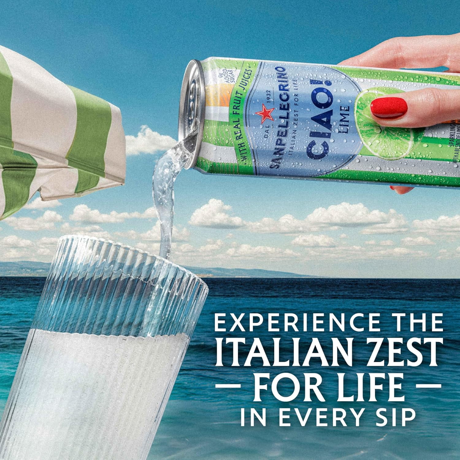 (Pack Of 4) San Pellegrino Water Sparkling Ciao Lime 6 Pack 66.9 Fo