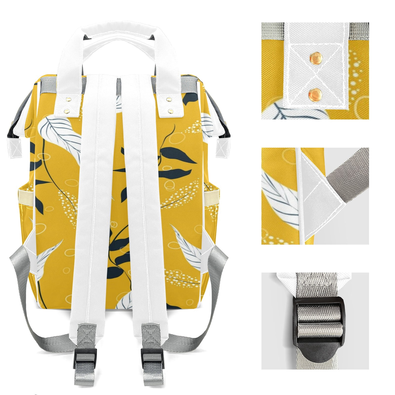 Abstract Flowers Diaper Backpack – Large Capacity, Insulated Baby Bottle Pocket, Multifunctional Mommy Bag for Boys & Girls
