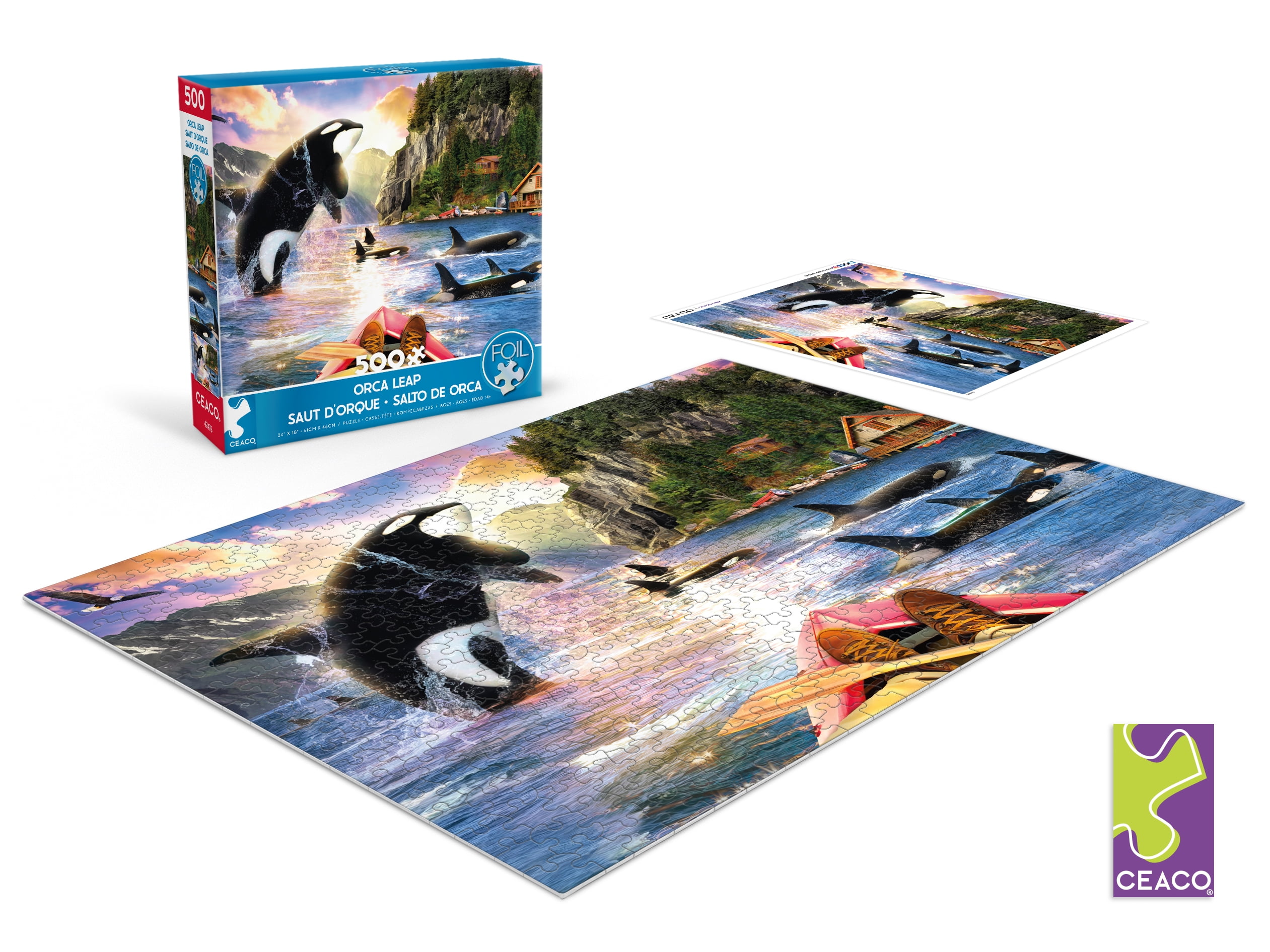 Ceaco 500 Piece Orca Leap (Jason Taylor) Interlocking Jigsaw Puzzle