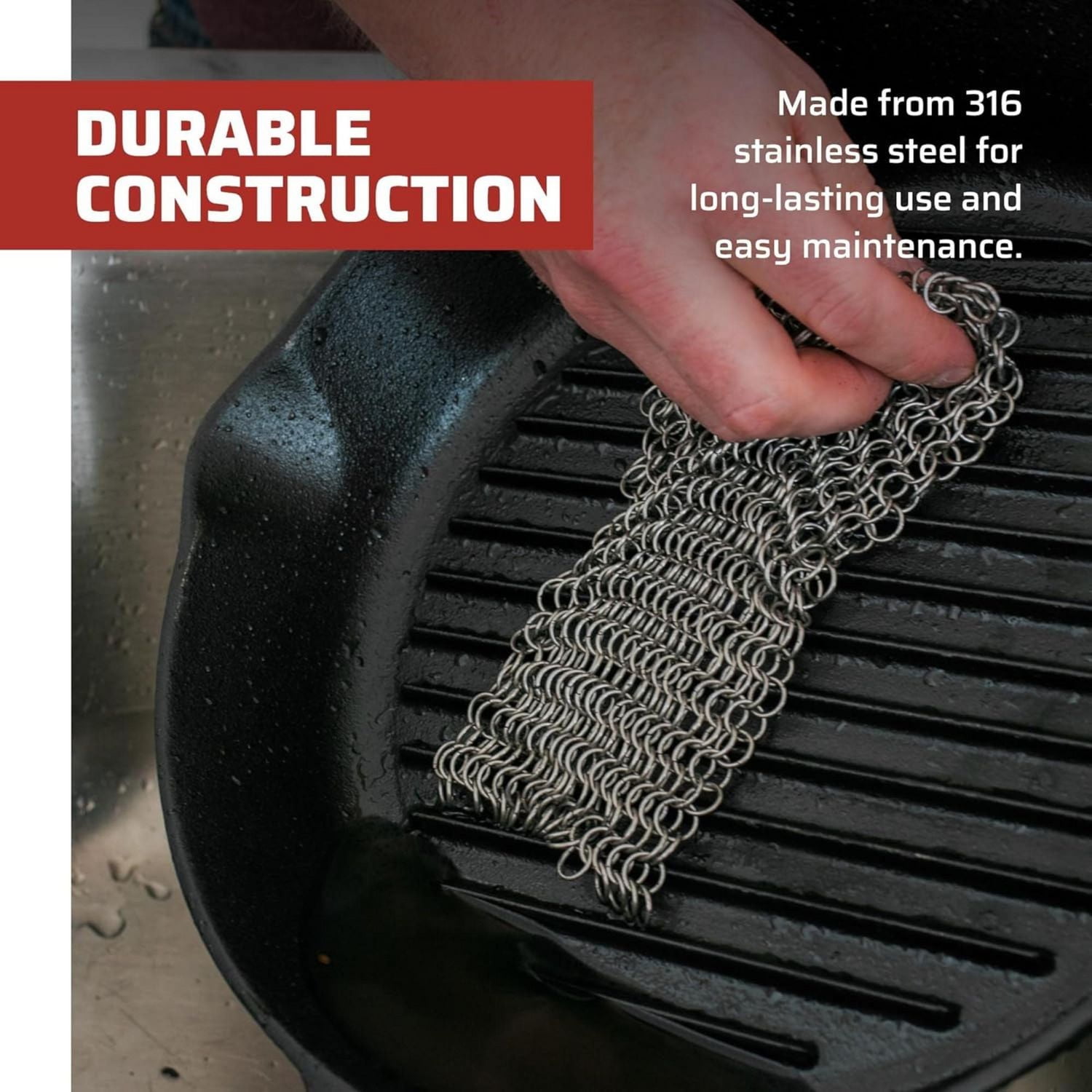 Camp Chef 7" X 7" Récureur En Cotte De Mailles