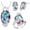 Multicolore, variante sur Funie Mode Femmes Arc-en-Ciel Faux Topaze Pendentif Boucles d'Oreilles Bague Ensemble de Bijoux
