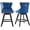 Blue Velvet, variant on Swivel Bar Stools Set of 2, 26" Counter Height Bar Stools with Back & Footrest, Upholstered Kitchen Island Chairs with Nailhead Trim for Home Bar, Pub, Dining Room