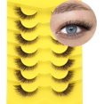 thumbnail image 1 of GHSDFBB False Lashes Natural Look Faux Mink Eyelashes Wispy Cat Eye Lashes That Look Like Extensions Clear Band Lashes Fluffy Natural Fake Eyelashes Strip Lashes Pack, 1 of 7