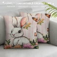 thumbnail image 3 of PRATYUS  Easter Pillow Covers Happy Easter Bunny Pink Throw Pillow Covers Hello Spring Easter Eggs Cushion Case for Sofa Couch 18x18in, 3 of 5